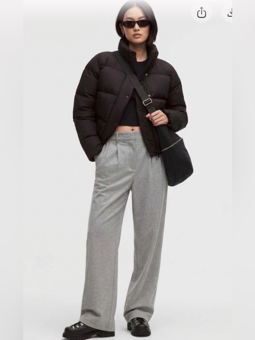 lululemon daydrift high-rise wide-leg trouser Size M Herringbone